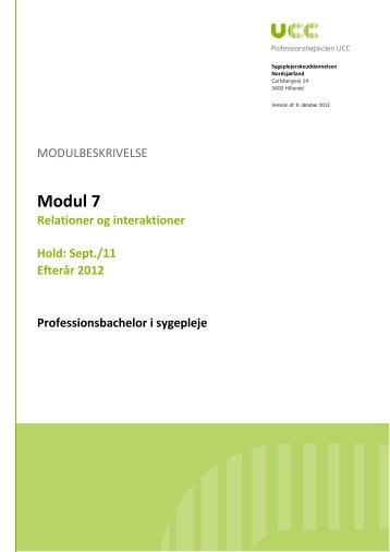 Modul 7 - Sygeplejerskeuddannelsen Nordsjælland