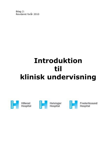 Introduktion til klinisk undervisning - Sygeplejerskeuddannelsen ...