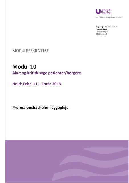 Modul 10 - Sygeplejerskeuddannelsen Nordsjælland