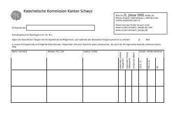 Katechetische Kommission Kanton Schwyz