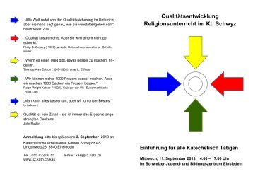 Qualitätssicherung im Religionsunterricht