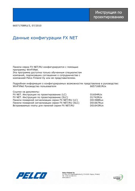 Данные конфигурации FX NET