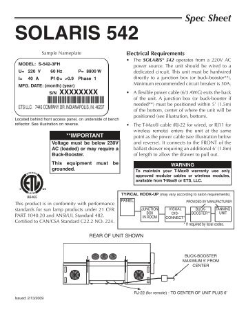 SOLARIS 542 - Tanning-bed-parts.com