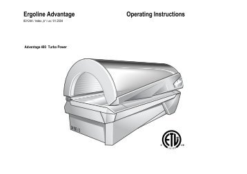 Ergoline Advantage 400 15 - ETS Tan Tanning Bed Parts