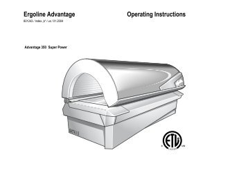 Ergoline Advantage 350 - ETS Tan Tanning Bed Parts