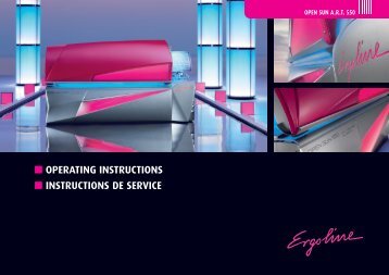 operating instructions instructions de service - Tanning-bed-parts.com