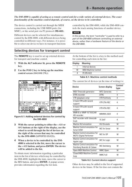 DM-4800 OWNER'S MANUAL - zZounds.com - Tascam