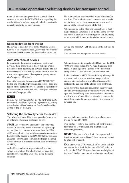 DM-4800 OWNER'S MANUAL - zZounds.com - Tascam