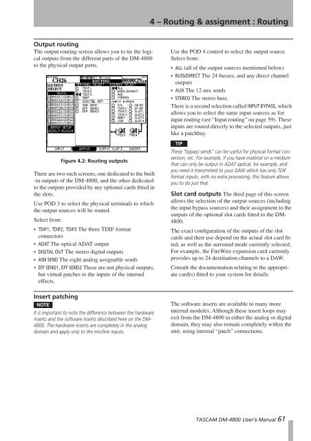 DM-4800 OWNER'S MANUAL - zZounds.com - Tascam