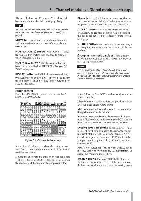 DM-4800 OWNER'S MANUAL - zZounds.com - Tascam