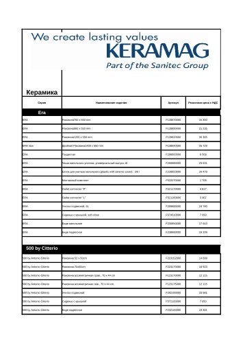 Keramag Price-list in Russian 2011 since 10.06