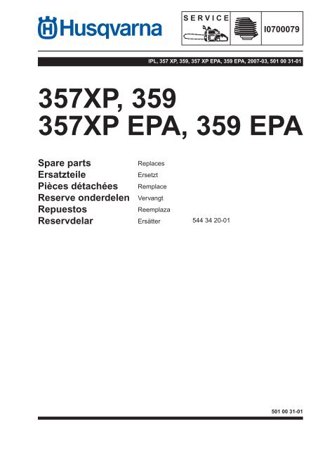 IPL, 357 XP, 359, 357 XP EPA, 359 EPA, 2007-03, Chain Saw