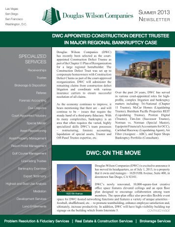 Douglas Wilson Companies' Summer 2013 Newsletter