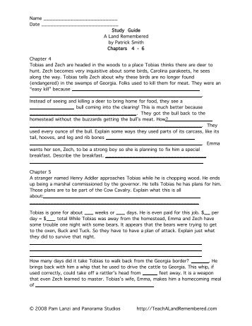 Study guide chapters 4-6 - A Land Remembered Guide To Using in ...