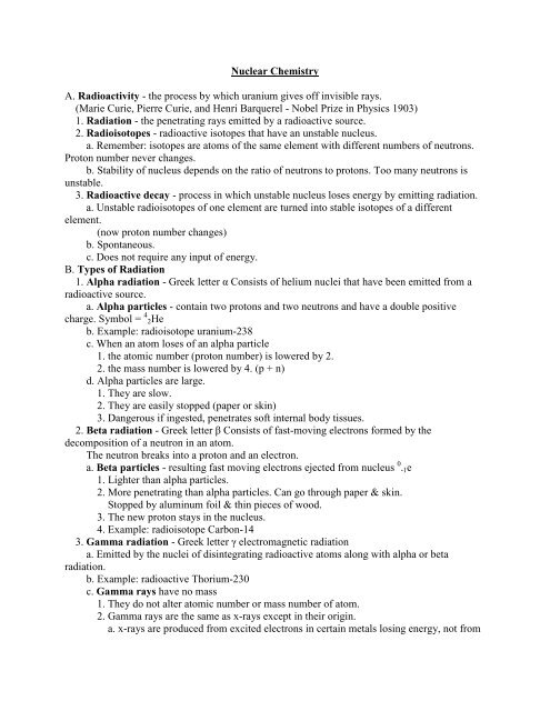 Nuclear Chem Notes - Teacher