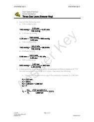 Three Gas Laws (Answer Key) - Teacher