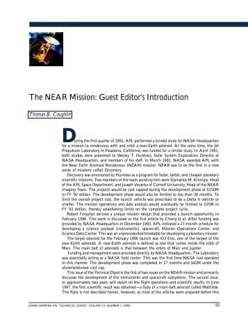 The NEAR Mission: Guest Editor's Introduction - Johns Hopkins APL ...