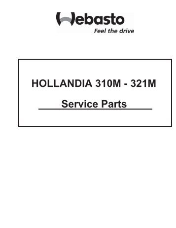 HOLLANDIA 310M - 321M Service Parts - Techwebasto.com