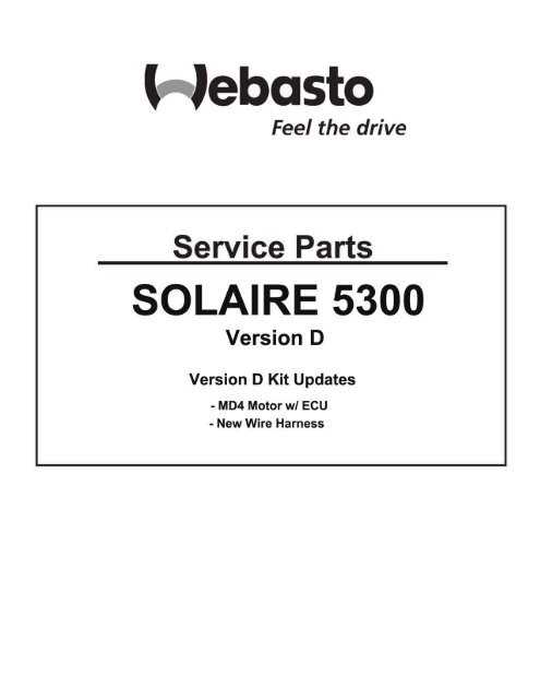 Solaire 5300 Version D Parts List - Techwebasto.com