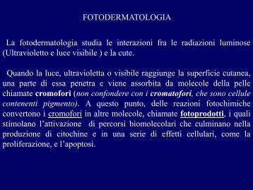 fotodermatiti e dermatosi cronica attinica 2012 - Corso di laurea in ...