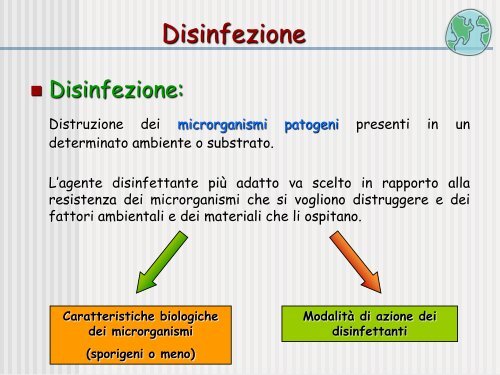 6. sterilizzazione e disinfezione - Corso di laurea in tecniche della ...