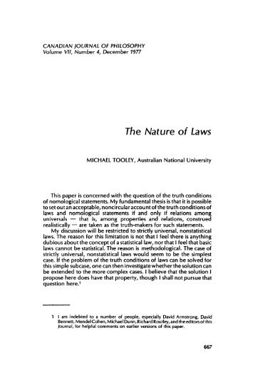 Tooley - the nature of laws.pdf - Ted Sider