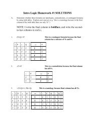 Intro Logic Homework #1 SOLUTIONS - Ted Sider