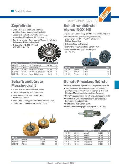 Schleif- und Trenntechnik