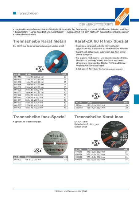 Schleif- und Trenntechnik