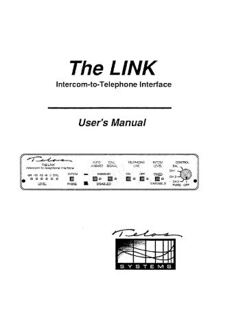 Link Intercom Interface - Telos