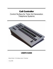 Call Controller manual v1.1 - Telos