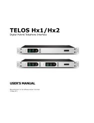 Hx1-Hx2 Manual-1.4.1 - Telos