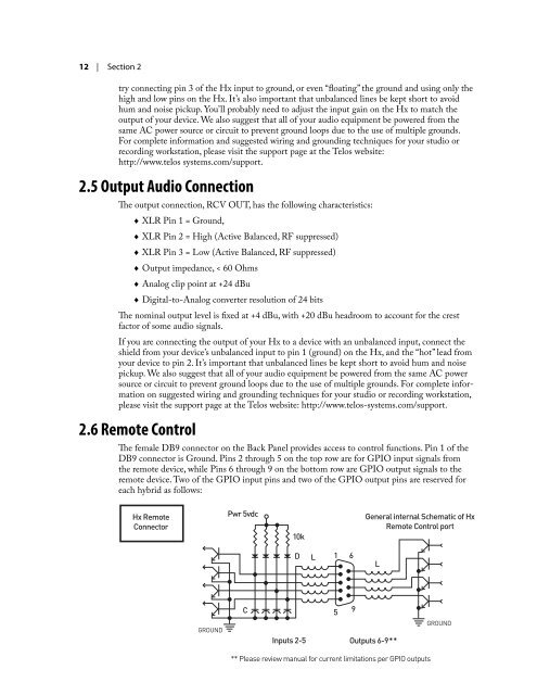 Hx1-Hx2 Manual-1.4.1 - Telos