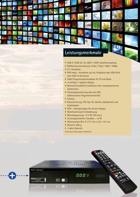 Flyer HD-Receiver CI+ Germany - Stand: 03/2013 - ten Haaft GmbH