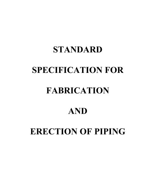 standard specification for fabrication and erection of piping