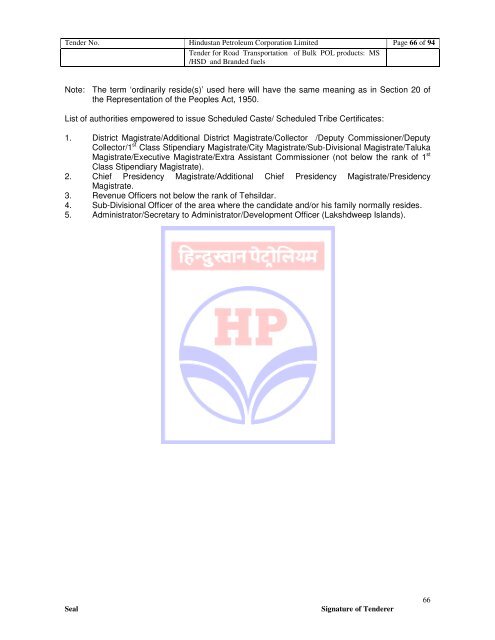 tender no: hpc/nz/bahadurgarh/bulk/pol/2012-13/1 technical bid