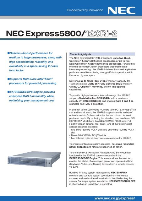 NEC Express5800/120Ri-2 - NEC Corporation (Thailand)