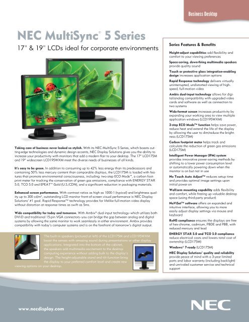 Touch Screen LCD Monitor - NEC Corporation (Thailand)