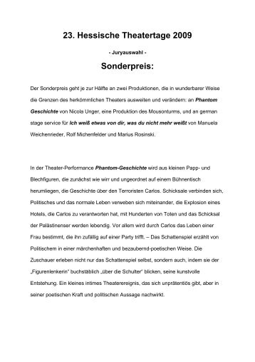 Sonderpreis - Hessisches Landestheater Marburg