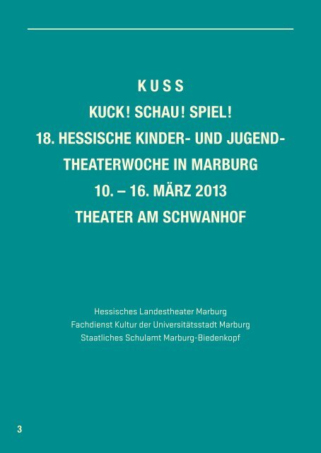 Kuss-Programmheft 2013 - Theater Marburg