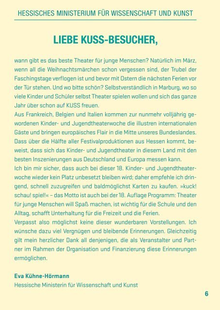 Kuss-Programmheft 2013 - Theater Marburg