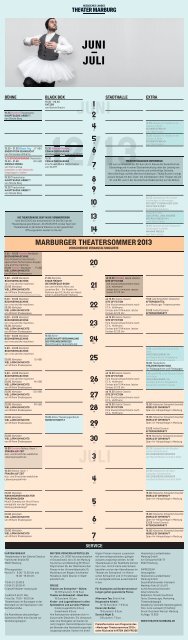 Monatsspielplan Juni/Juli 2013 - Theater Marburg