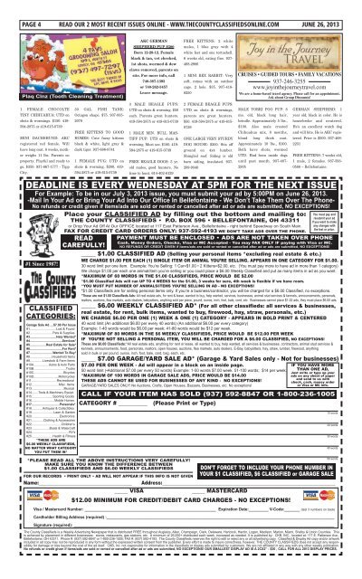 June 26th, 2013 - County Classifieds
