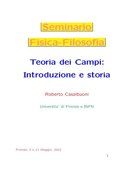 Teoria dei campi Infn