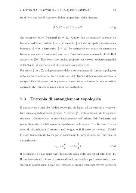 entropia di entanglement in teorie invarianti conformi bidimensionali