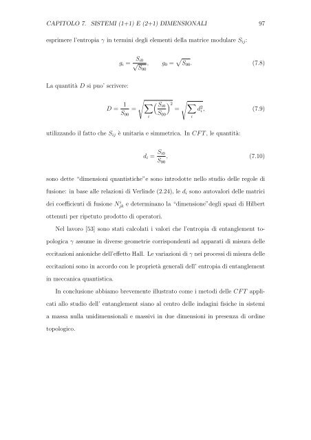 entropia di entanglement in teorie invarianti conformi bidimensionali