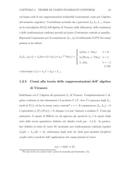 entropia di entanglement in teorie invarianti conformi bidimensionali