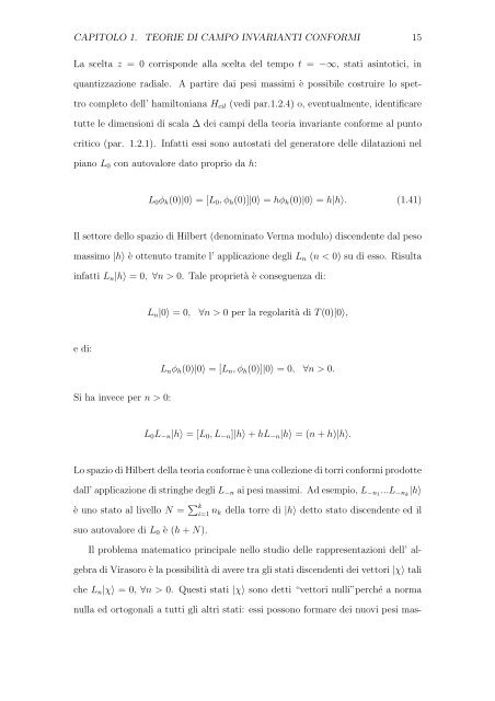 entropia di entanglement in teorie invarianti conformi bidimensionali