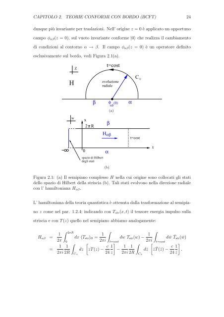 entropia di entanglement in teorie invarianti conformi bidimensionali