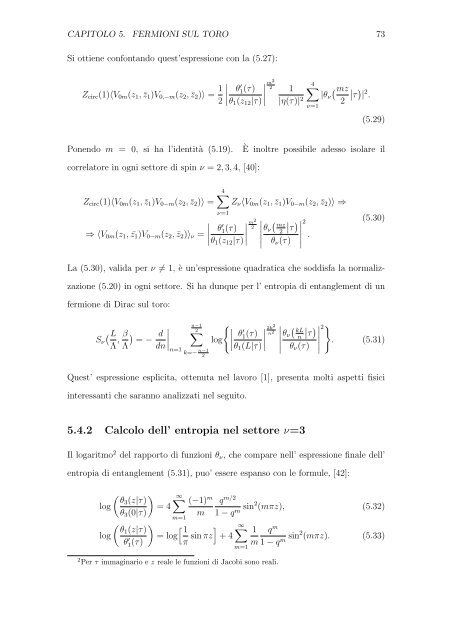 entropia di entanglement in teorie invarianti conformi bidimensionali